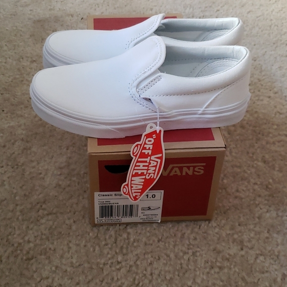 NWT Vans white canvas kids shoes - Picture 3 of 4